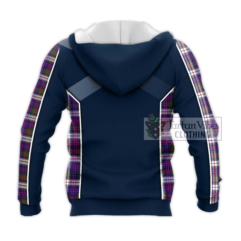 MacDonald Dress Modern Tartan Knitted Hoodie with Family Crest and Lion Rampant Vibes Sport Style - Tartan Vibes Clothing