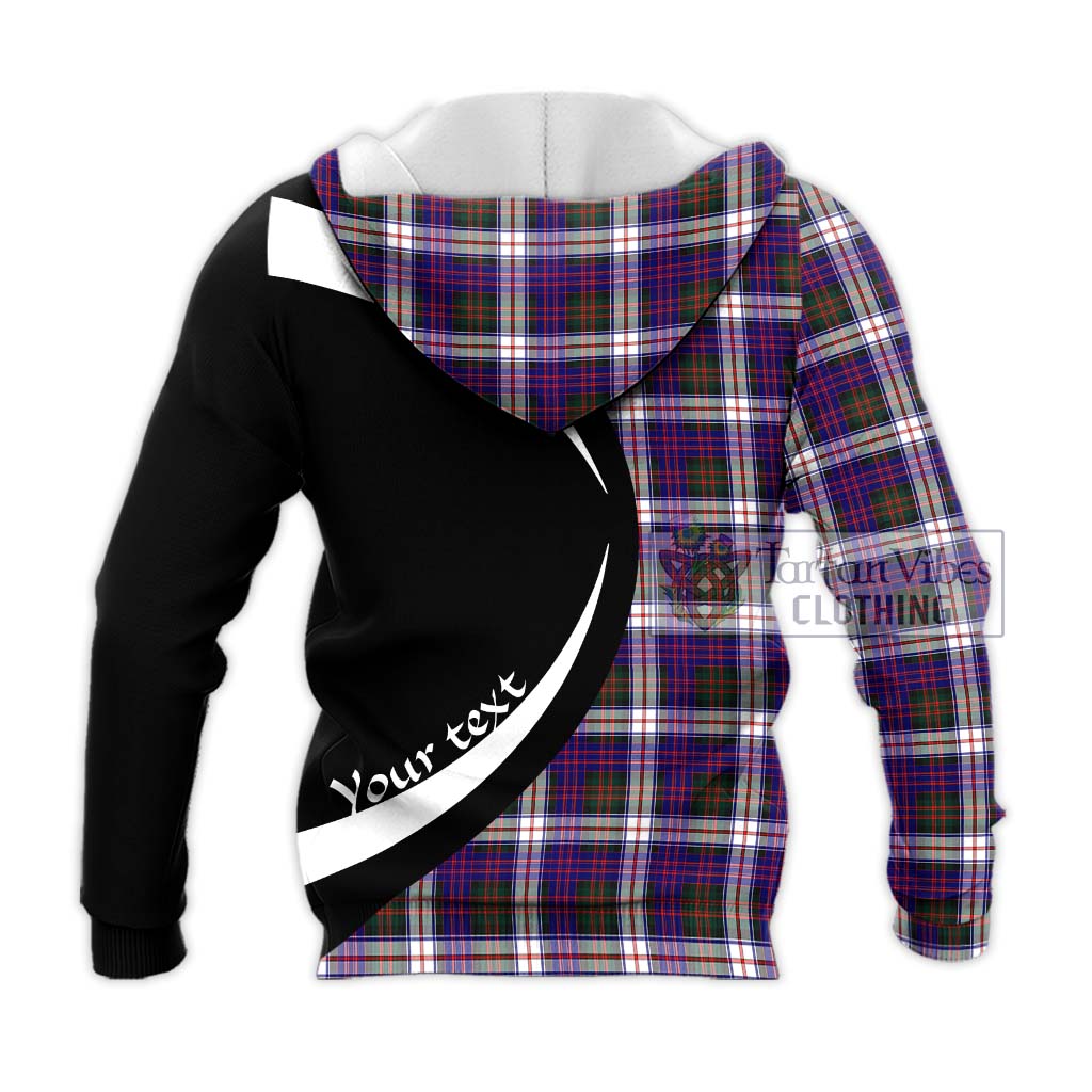 MacDonald Dress Modern Tartan Knitted Hoodie with Family Crest Circle Style - Tartan Vibes Clothing