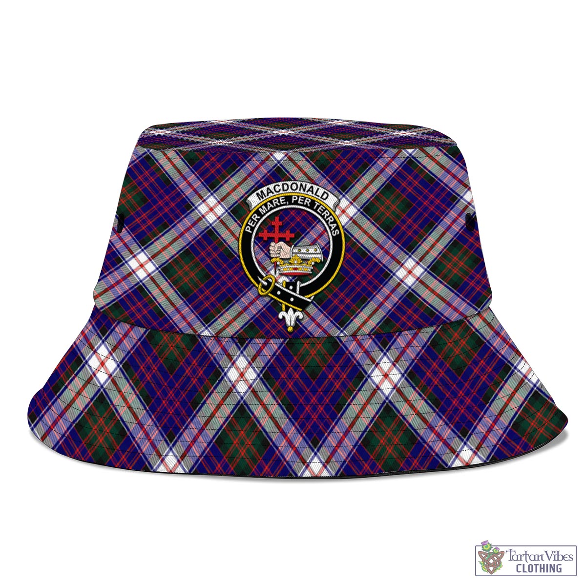 Tartan Vibes Clothing MacDonald Dress Modern Tartan Bucket Hat with Family Crest