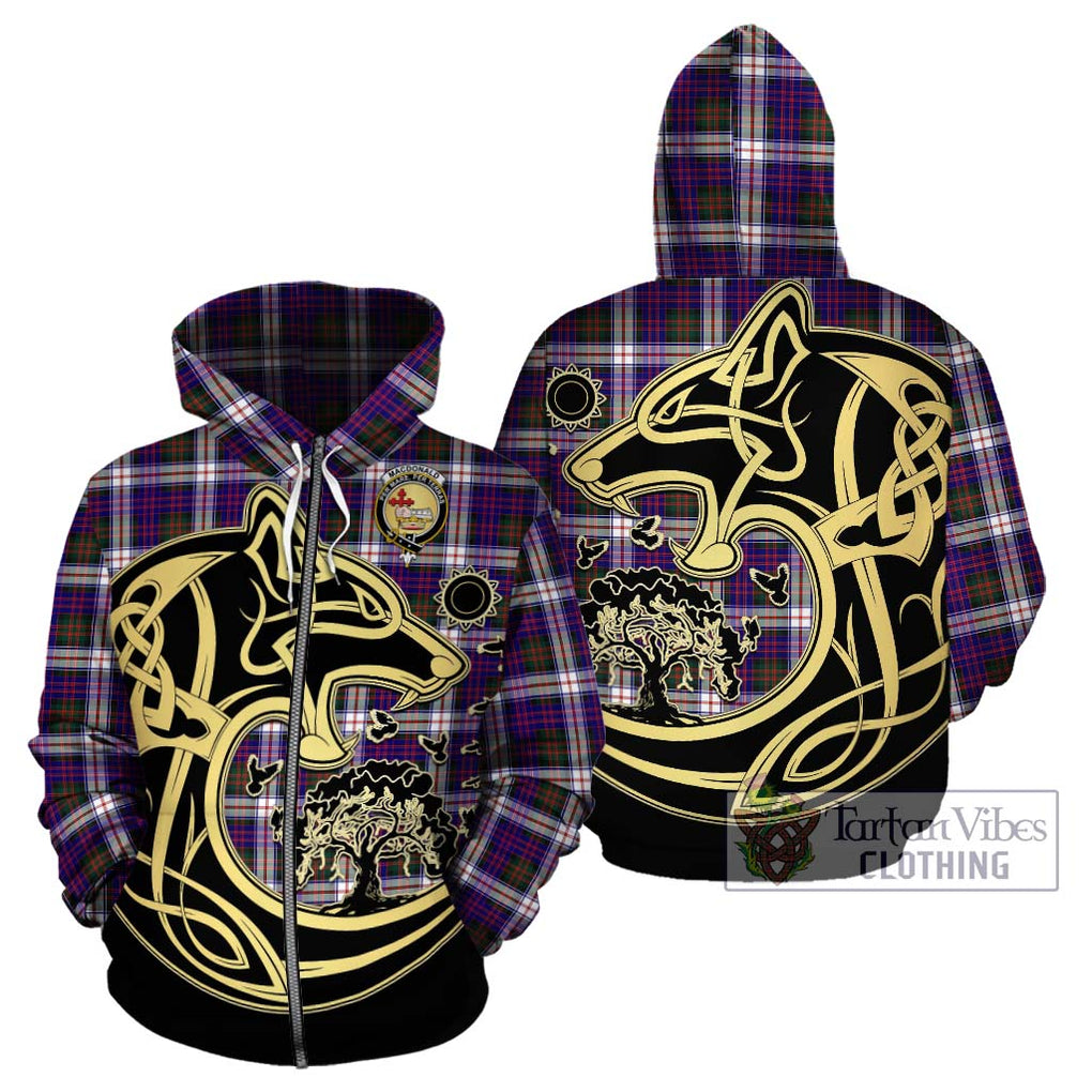 MacDonald Dress Modern Tartan Hoodie with Family Crest Celtic Wolf Style - Tartan Vibes Clothing