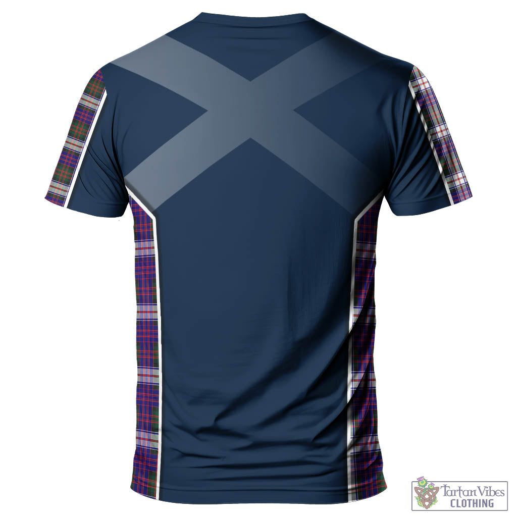 Tartan Vibes Clothing MacDonald Dress Modern Tartan T-Shirt with Family Crest and Scottish Thistle Vibes Sport Style