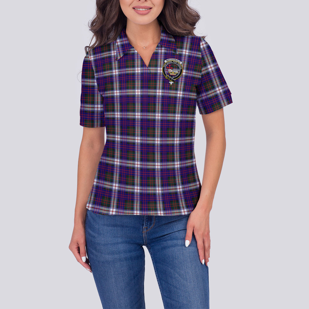 MacDonald Dress Modern Tartan Polo Shirt with Family Crest For Women - Tartan Vibes Clothing