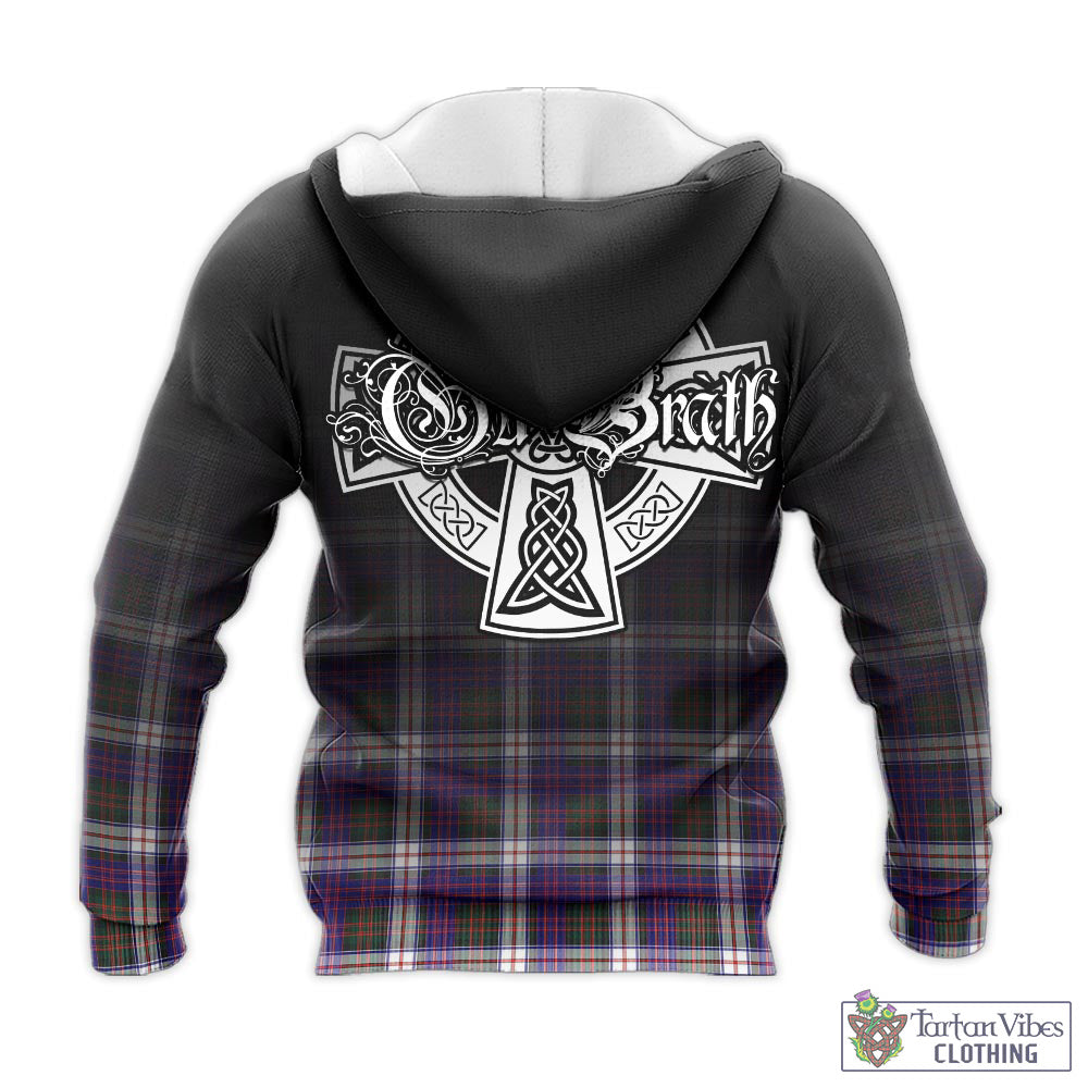 Tartan Vibes Clothing MacDonald Dress Modern Tartan Knitted Hoodie Featuring Alba Gu Brath Family Crest Celtic Inspired