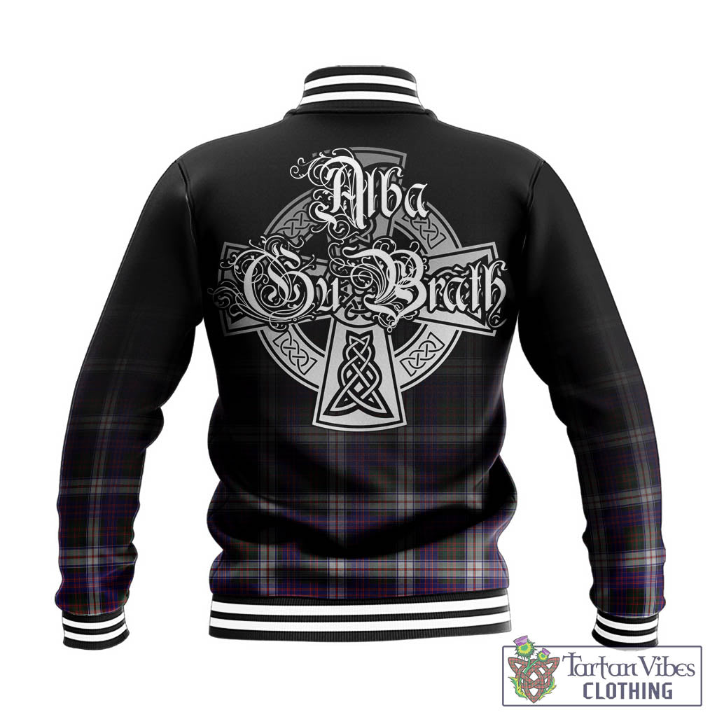 Tartan Vibes Clothing MacDonald Dress Modern Tartan Baseball Jacket Featuring Alba Gu Brath Family Crest Celtic Inspired