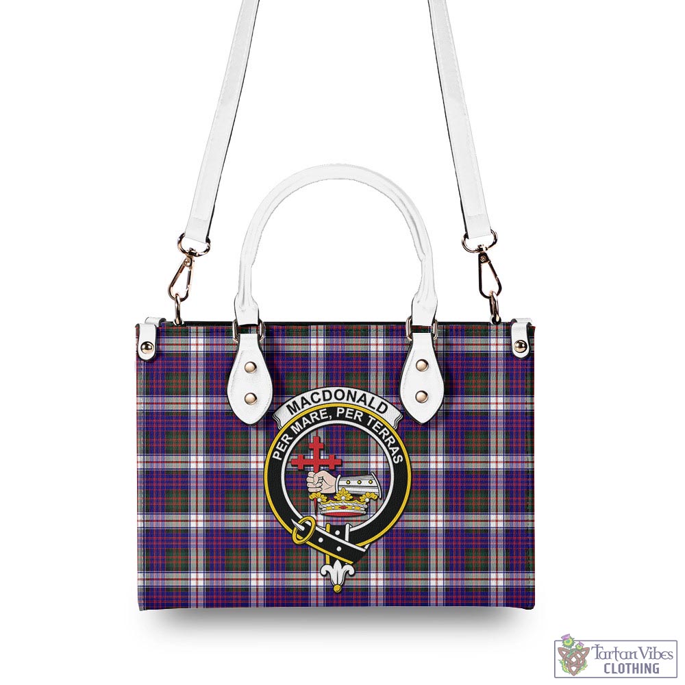 Tartan Vibes Clothing MacDonald Dress Modern Tartan Luxury Leather Handbags with Family Crest