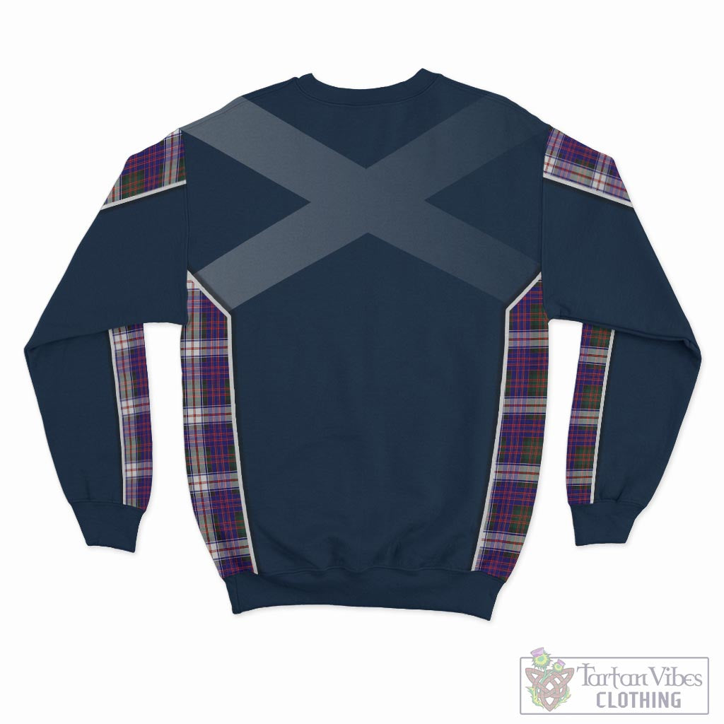 Tartan Vibes Clothing MacDonald Dress Modern Tartan Sweatshirt with Family Crest and Scottish Thistle Vibes Sport Style