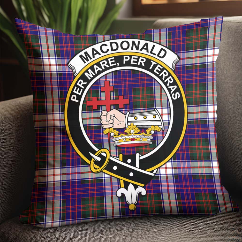 MacDonald Dress Modern Tartan Pillow Cover with Family Crest - Tartanvibesclothing