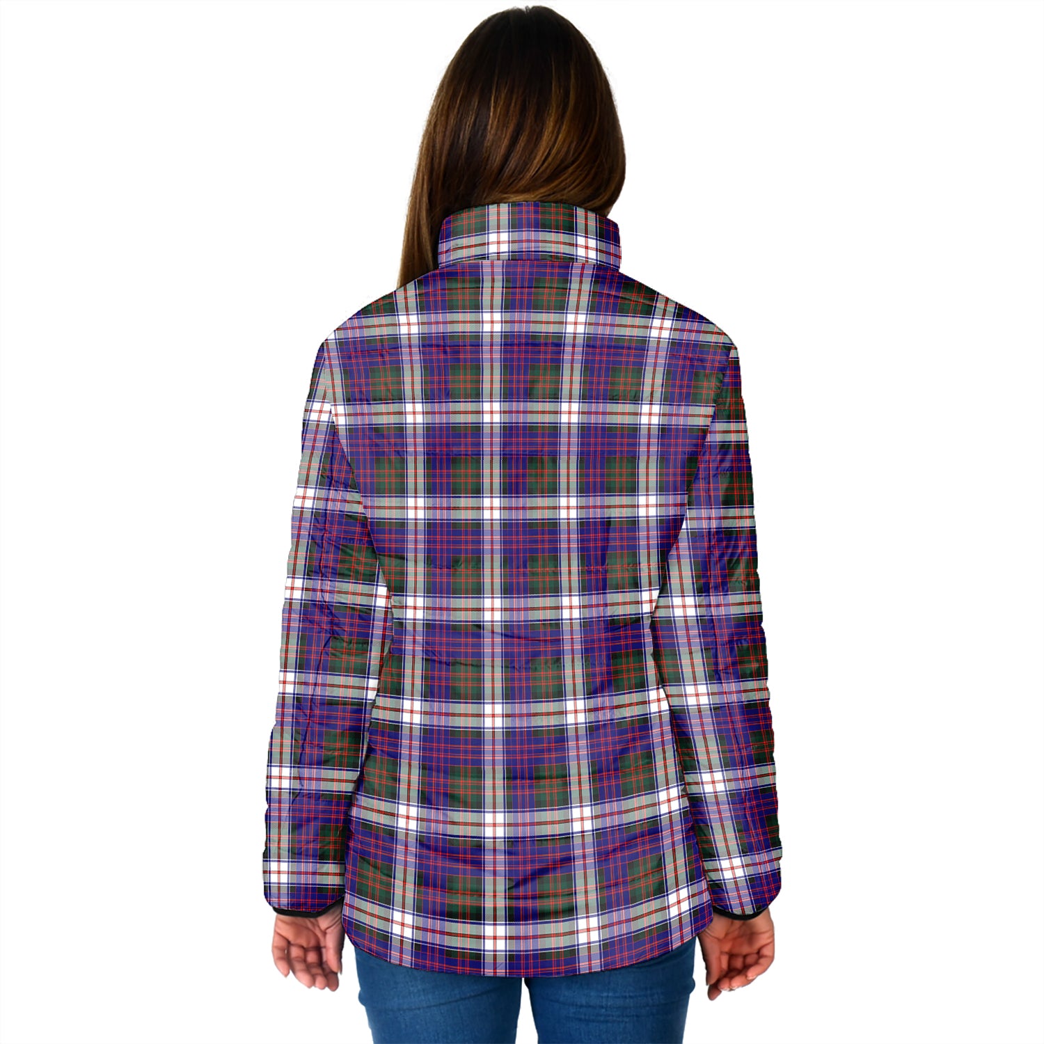 MacDonald Dress Modern Tartan Padded Jacket with Family Crest - Tartan Vibes Clothing