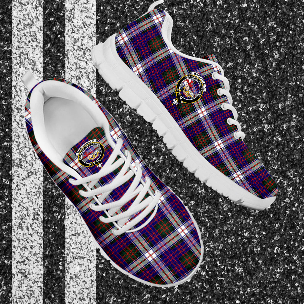 MacDonald Dress Modern Tartan Sneakers with Family Crest - Tartan Vibes Clothing