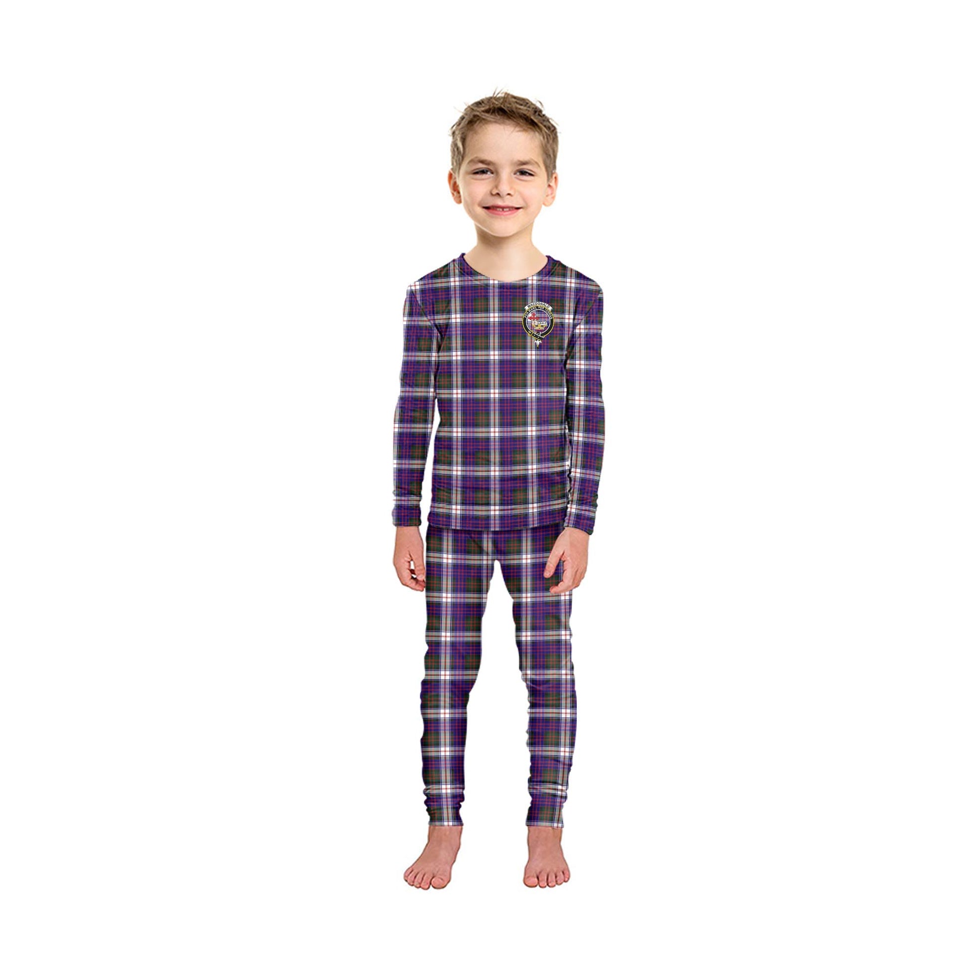 MacDonald Dress Modern Tartan Pajamas Family Set with Family Crest - Tartanvibesclothing