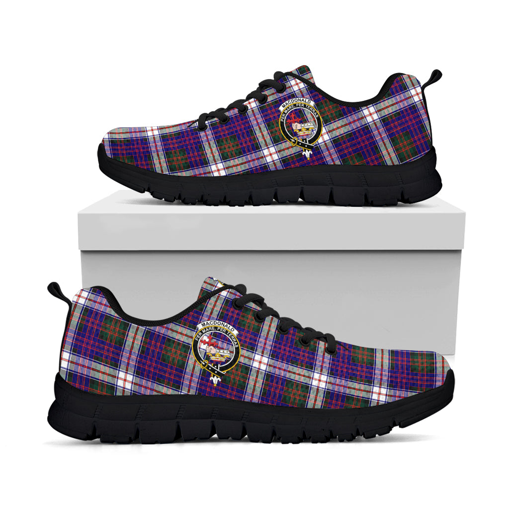 MacDonald Dress Modern Tartan Sneakers with Family Crest - Tartan Vibes Clothing