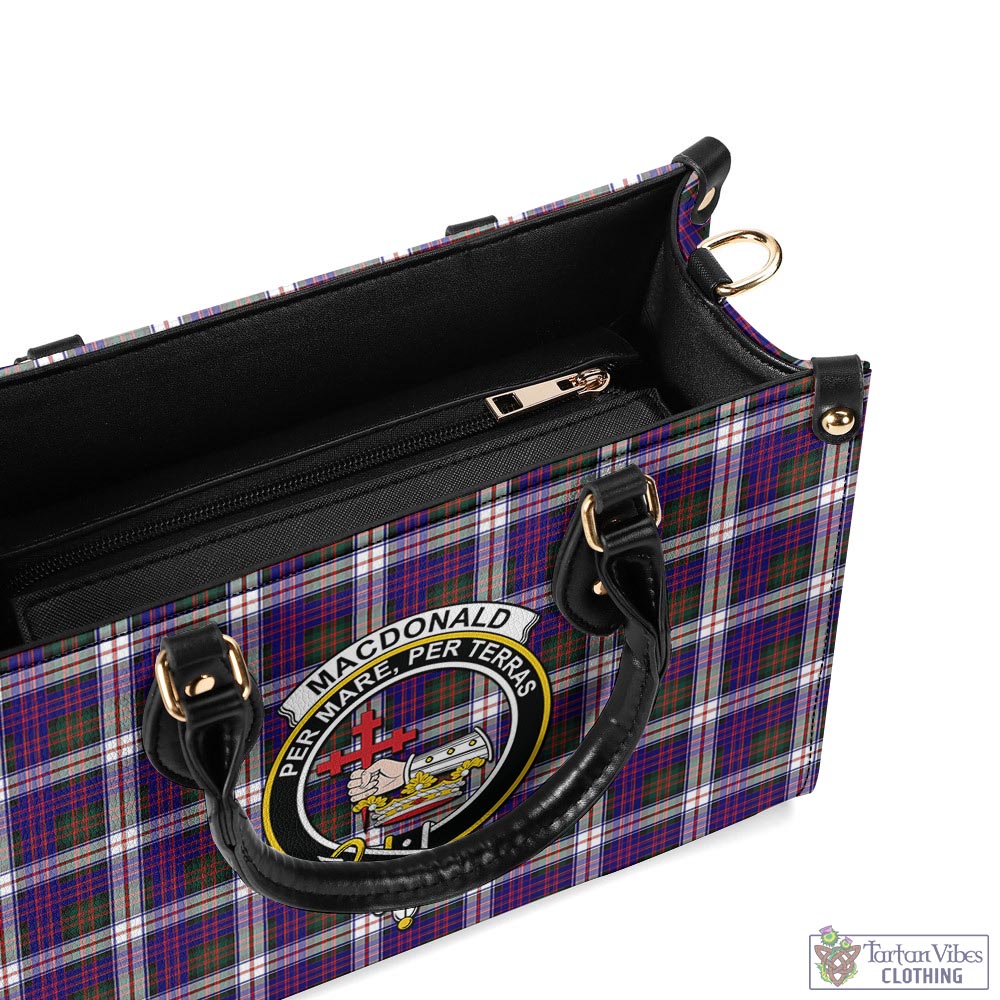 Tartan Vibes Clothing MacDonald Dress Modern Tartan Luxury Leather Handbags with Family Crest