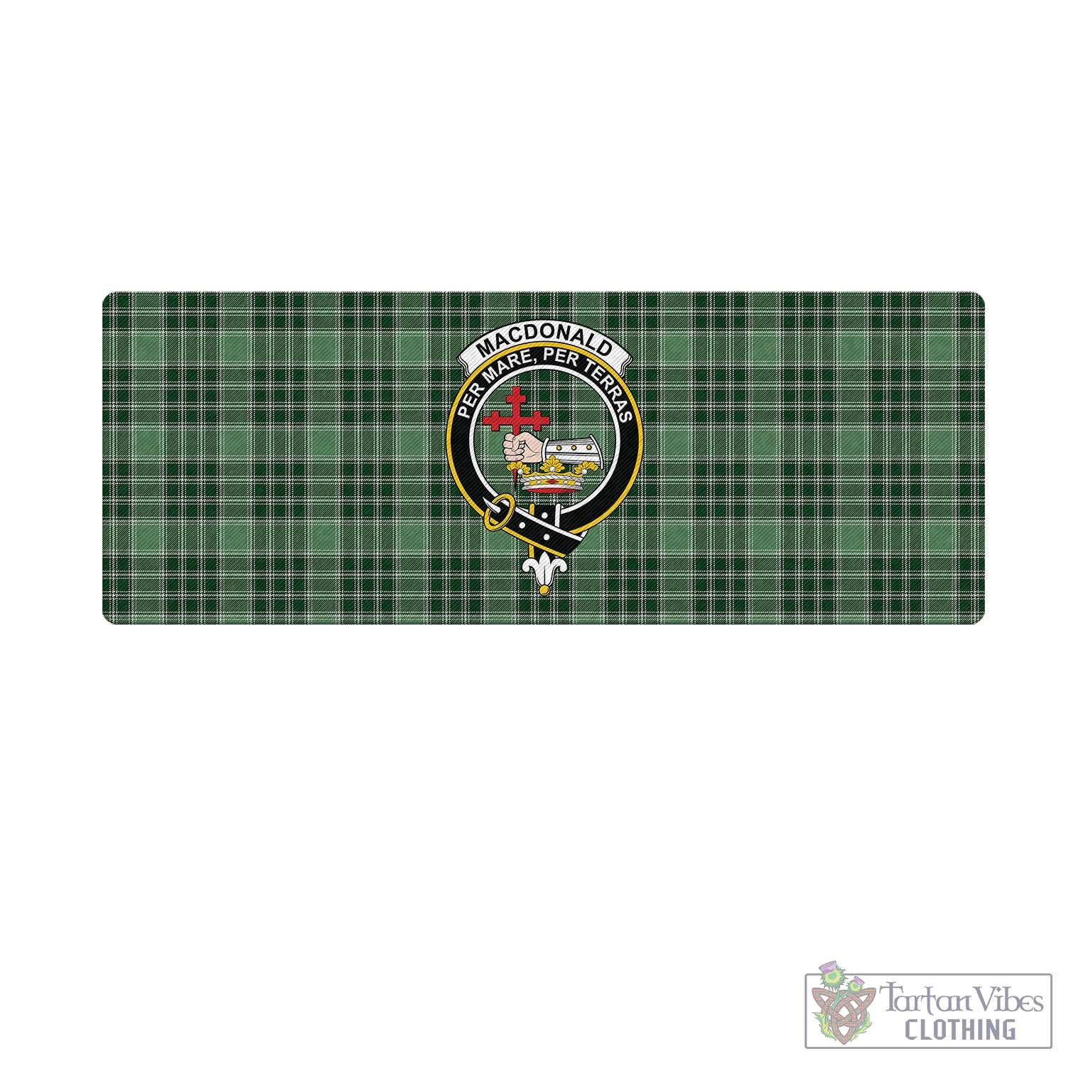 Tartan Vibes Clothing MacDonald Lord of the Isles Hunting Tartan Mouse Pad with Family Crest