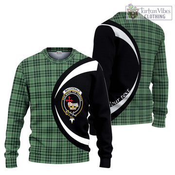 MacDonald Lord of the Isles Hunting Tartan Ugly Sweater with Family Crest Circle Style