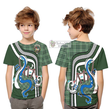 MacDonald Lord of the Isles Hunting Tartan Kid T-Shirt with Epic Bagpipe Style