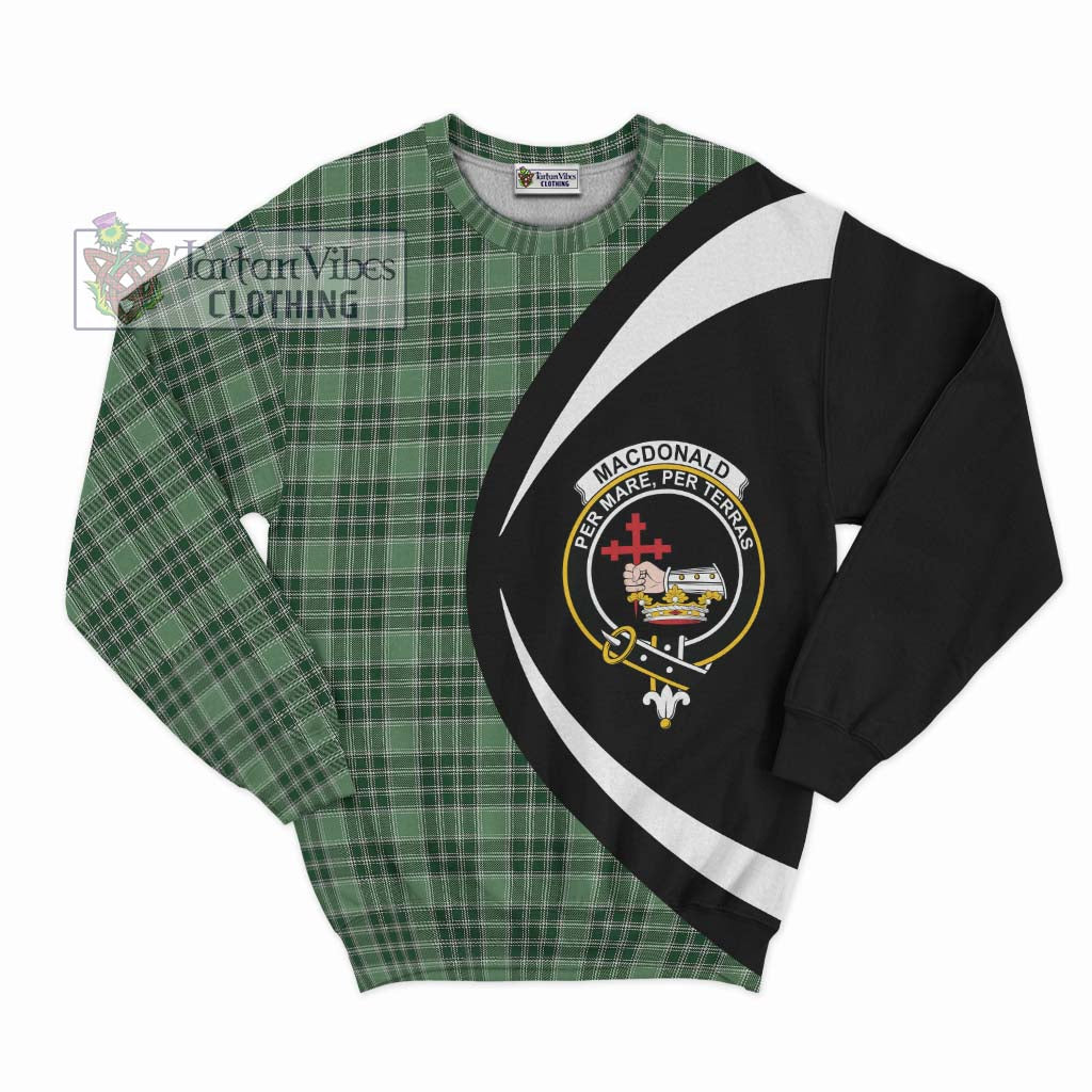 MacDonald Lord of the Isles Hunting Tartan Sweatshirt with Family Crest Circle Style Unisex - Tartan Vibes Clothing