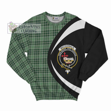 MacDonald Lord of the Isles Hunting Tartan Sweatshirt with Family Crest Circle Style