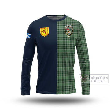 MacDonald Lord of the Isles Hunting Tartan Long Sleeve T-Shirt Alba with Scottish Lion Royal Arm Half Style