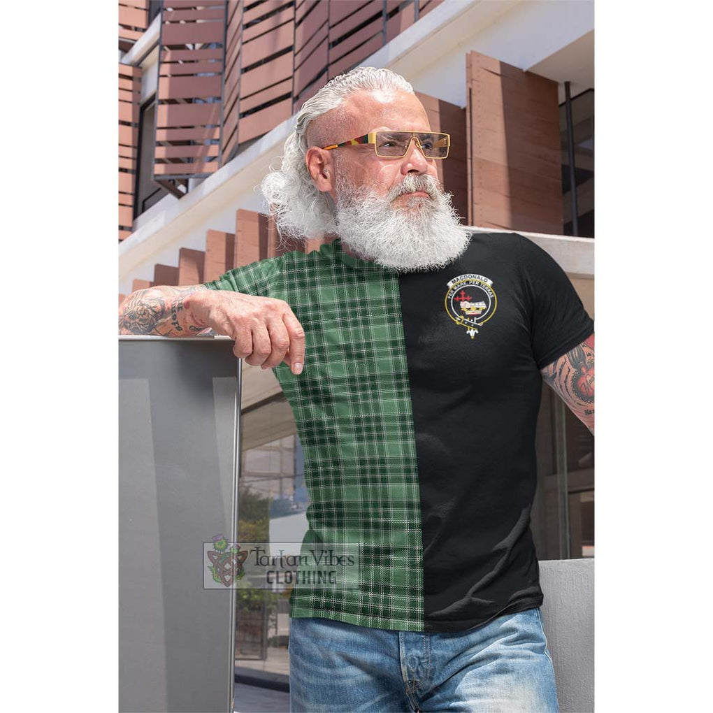 Tartan Vibes Clothing MacDonald Lord of the Isles Hunting Tartan Cotton T-shirt with Family Crest and Half Of Me Style