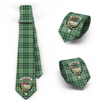 MacDonald Lord of the Isles Hunting Tartan Classic Necktie with Family Crest