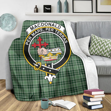 MacDonald Lord of the Isles Hunting Tartan Blanket with Family Crest