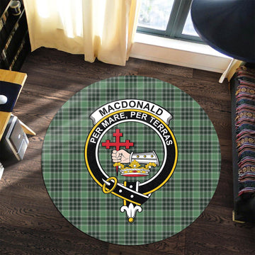 MacDonald Lord of the Isles Hunting Tartan Round Rug with Family Crest