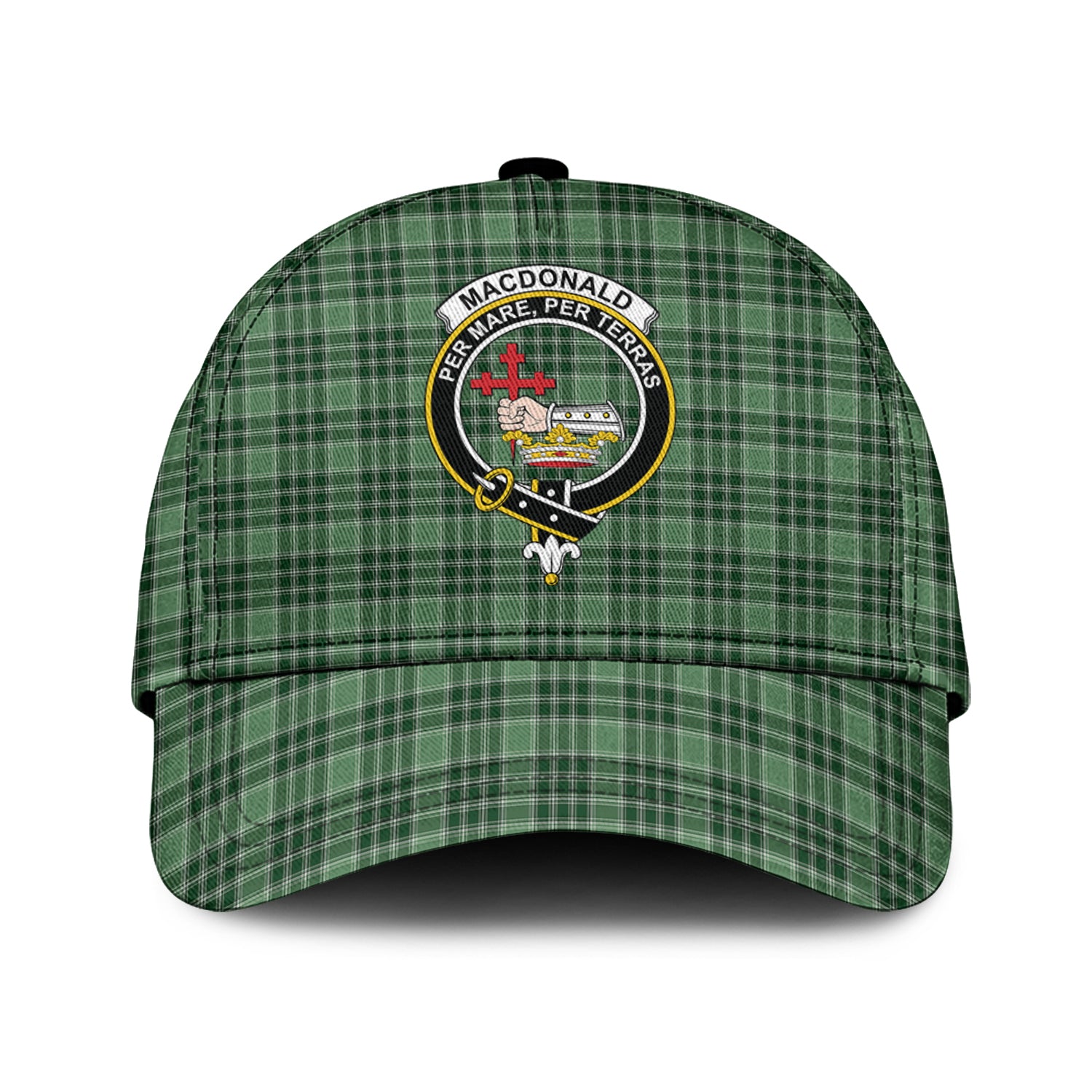 MacDonald Lord of the Isles Hunting Tartan Classic Cap with Family Crest Classic Cap Universal Fit - Tartan Vibes Clothing