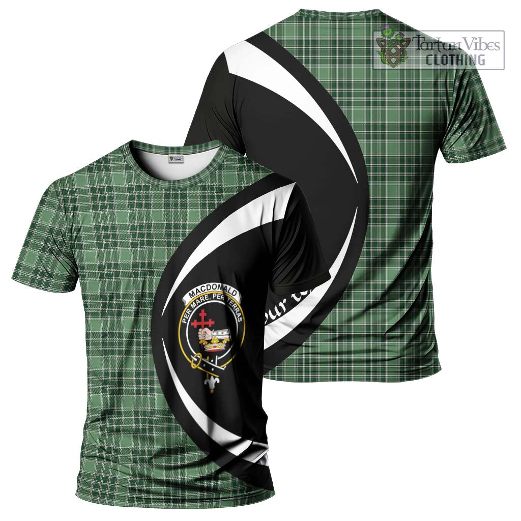 Tartan Vibes Clothing MacDonald Lord of the Isles Hunting Tartan T-Shirt with Family Crest Circle Style