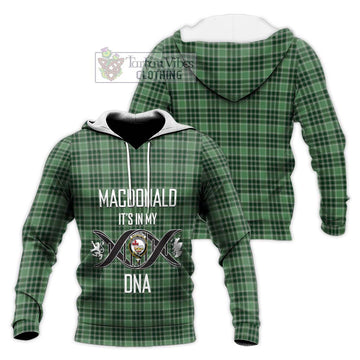 MacDonald Lord of the Isles Hunting Tartan Knitted Hoodie with Family Crest DNA In Me Style