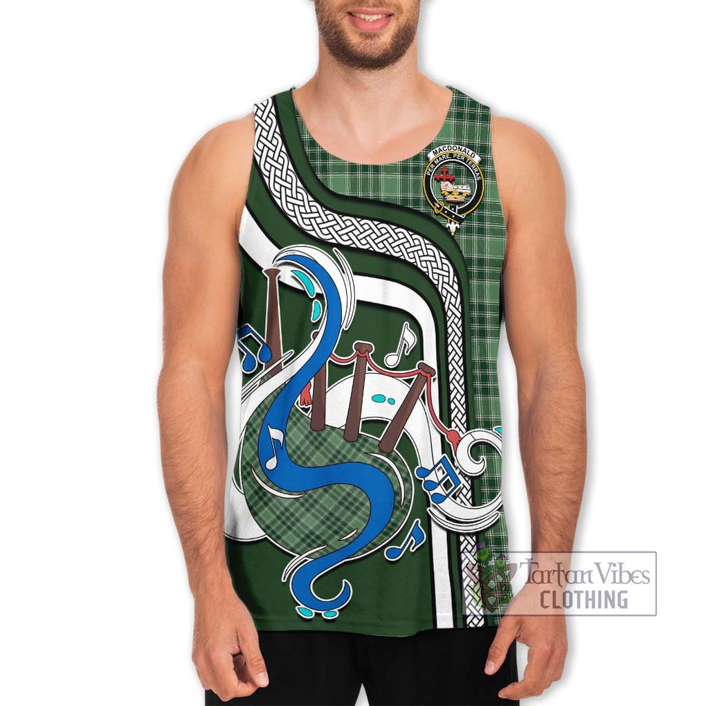 MacDonald Lord of the Isles Hunting Tartan Men's Tank Top with Epic Bagpipe Style Men - Tartanvibesclothing Shop