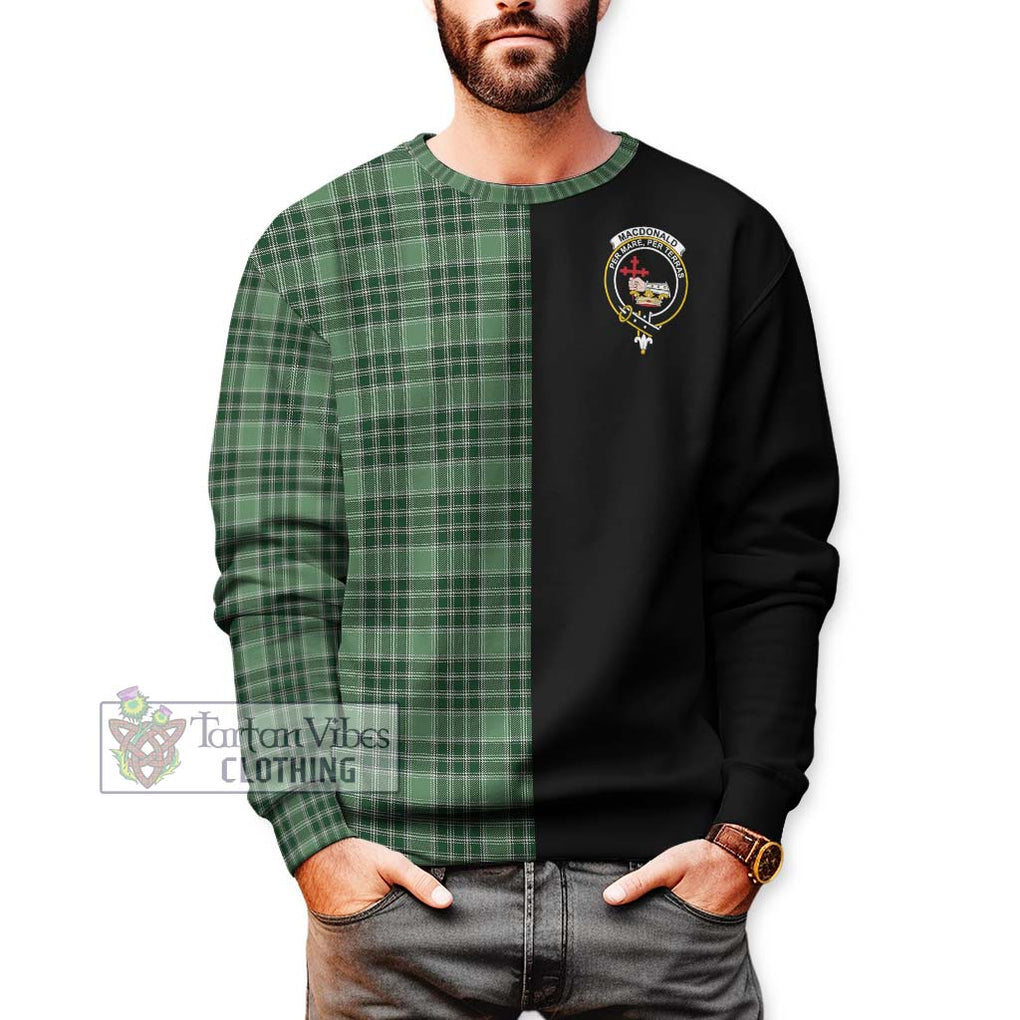 MacDonald Lord of the Isles Hunting Tartan Sweatshirt with Family Crest and Half Of Me Style Unisex - Tartanvibesclothing Shop