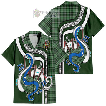 MacDonald Lord of the Isles Hunting Tartan Short Sleeve Button Shirt with Epic Bagpipe Style