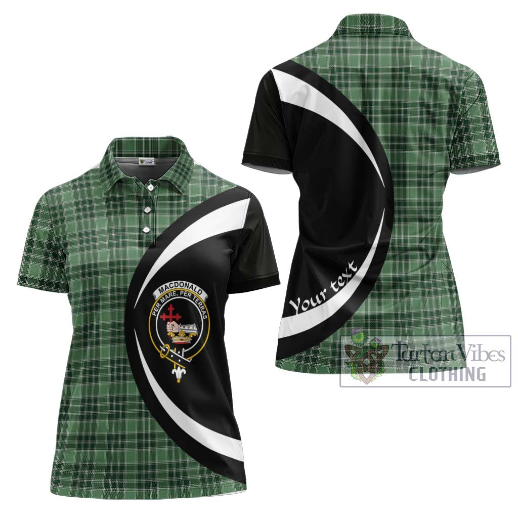 MacDonald Lord of the Isles Hunting Tartan Women's Polo Shirt with Family Crest Circle Style Women - Tartan Vibes Clothing