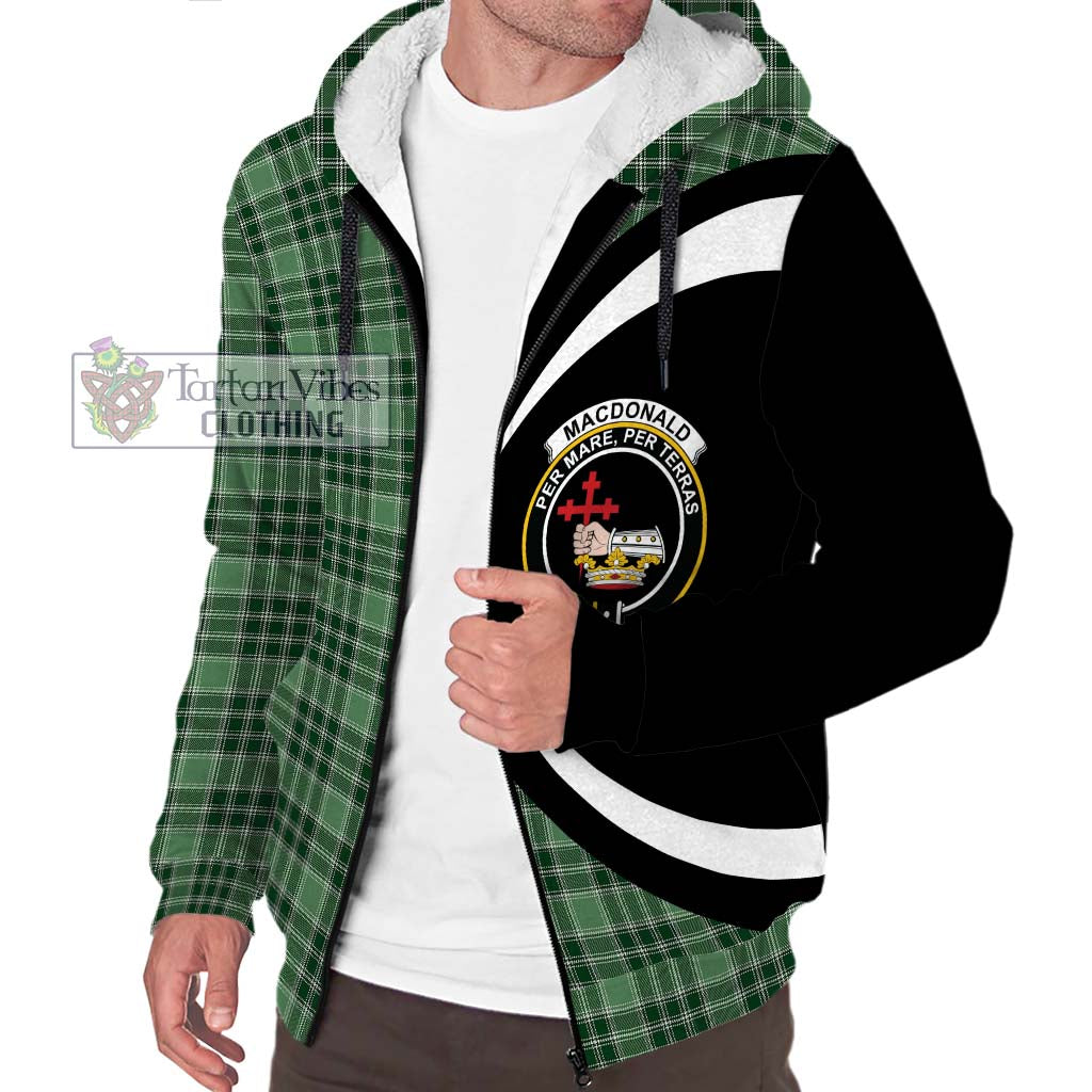 MacDonald Lord of the Isles Hunting Tartan Sherpa Hoodie with Family Crest Circle Style Unisex S - Tartan Vibes Clothing