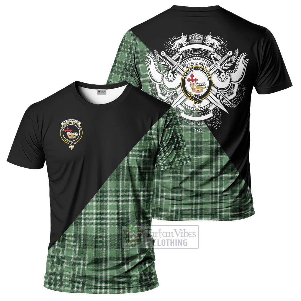 MacDonald Lord of the Isles Hunting Tartan T-Shirt with Family Crest and Military Logo Style Kid's Shirt - Tartanvibesclothing Shop