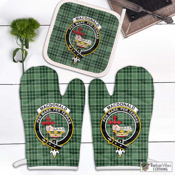 MacDonald Lord of the Isles Hunting Tartan Combo Oven Mitt & Pot-Holder with Family Crest