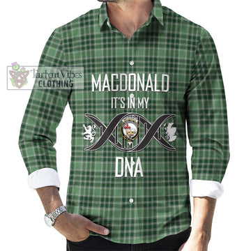 MacDonald Lord of the Isles Hunting Tartan Long Sleeve Button Shirt with Family Crest DNA In Me Style