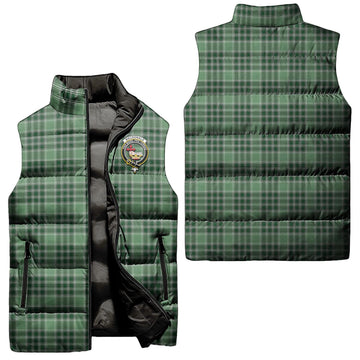 MacDonald Lord of the Isles Hunting Tartan Sleeveless Puffer Jacket with Family Crest