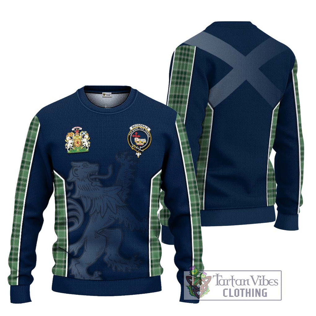 MacDonald Lord of the Isles Hunting Tartan Knitted Sweater with Family Crest and Lion Rampant Vibes Sport Style Unisex - Tartan Vibes Clothing