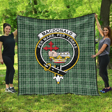 MacDonald Lord of the Isles Hunting Tartan Quilt with Family Crest