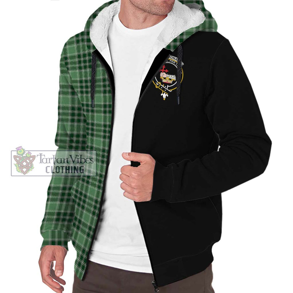 MacDonald Lord of the Isles Hunting Tartan Sherpa Hoodie with Family Crest and Half Of Me Style Unisex S - Tartanvibesclothing Shop