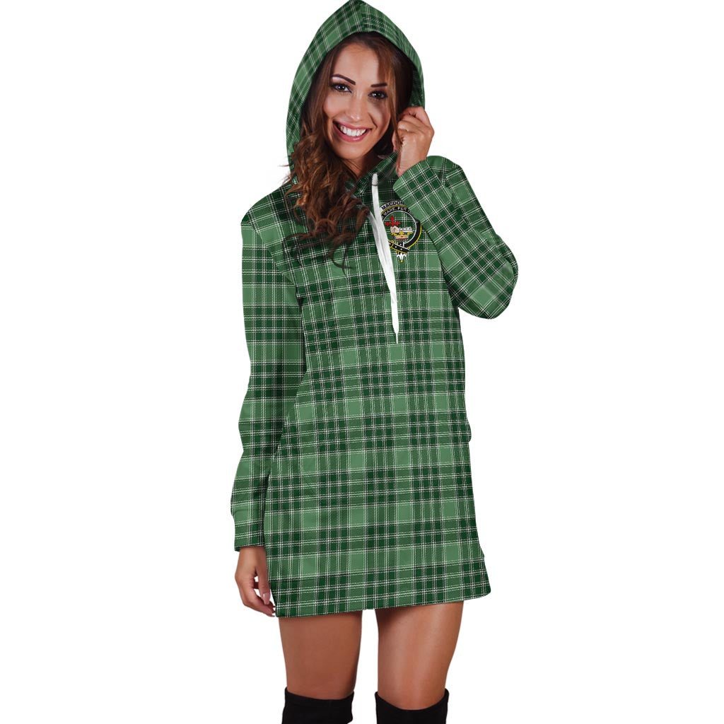 MacDonald Lord of the Isles Hunting Tartan Hoodie Dress with Family Crest - Tartan Vibes Clothing