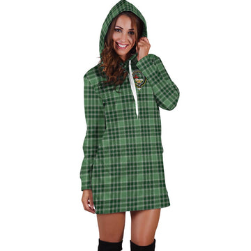 MacDonald Lord of the Isles Hunting Tartan Hoodie Dress with Family Crest