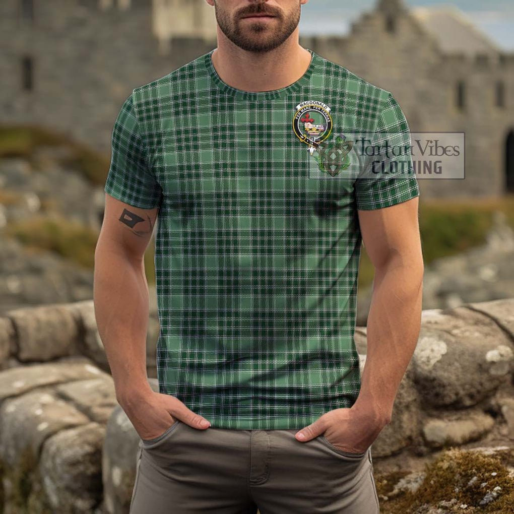 MacDonald Lord of the Isles Hunting Tartan Cotton T-Shirt with Family Crest Men's Shirt - Tartanvibesclothing Shop