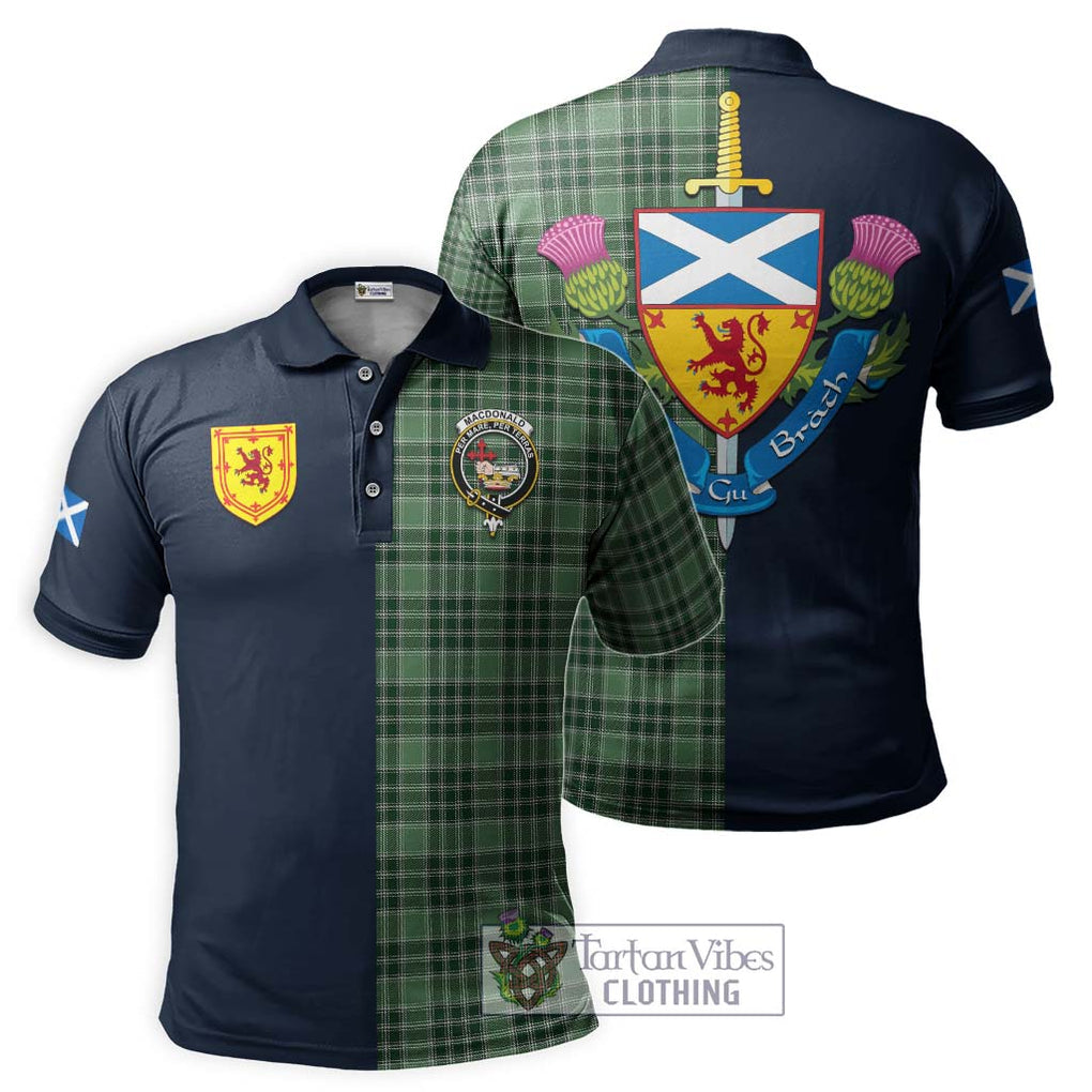 Tartan Vibes Clothing MacDonald Lord of the Isles Hunting Tartan Polo Shirt with Scottish Lion Royal Arm Half Style