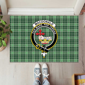 MacDonald Lord of the Isles Hunting Tartan Door Mat with Family Crest