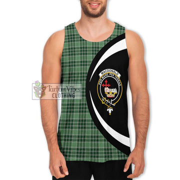 MacDonald Lord of the Isles Hunting Tartan Men's Tank Top with Family Crest Circle Style