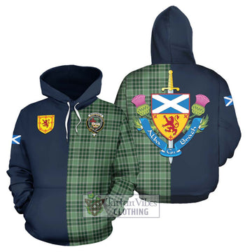 MacDonald Lord of the Isles Hunting Tartan Hoodie Alba with Scottish Lion Royal Arm Half Style