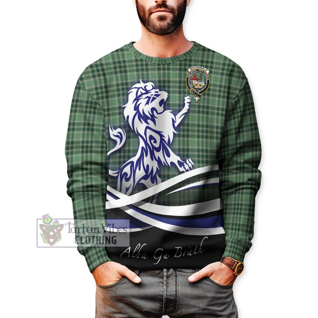 MacDonald Lord of the Isles Hunting Tartan Sweatshirt with Alba Gu Brath Regal Lion Emblem Unisex - Tartanvibesclothing Shop