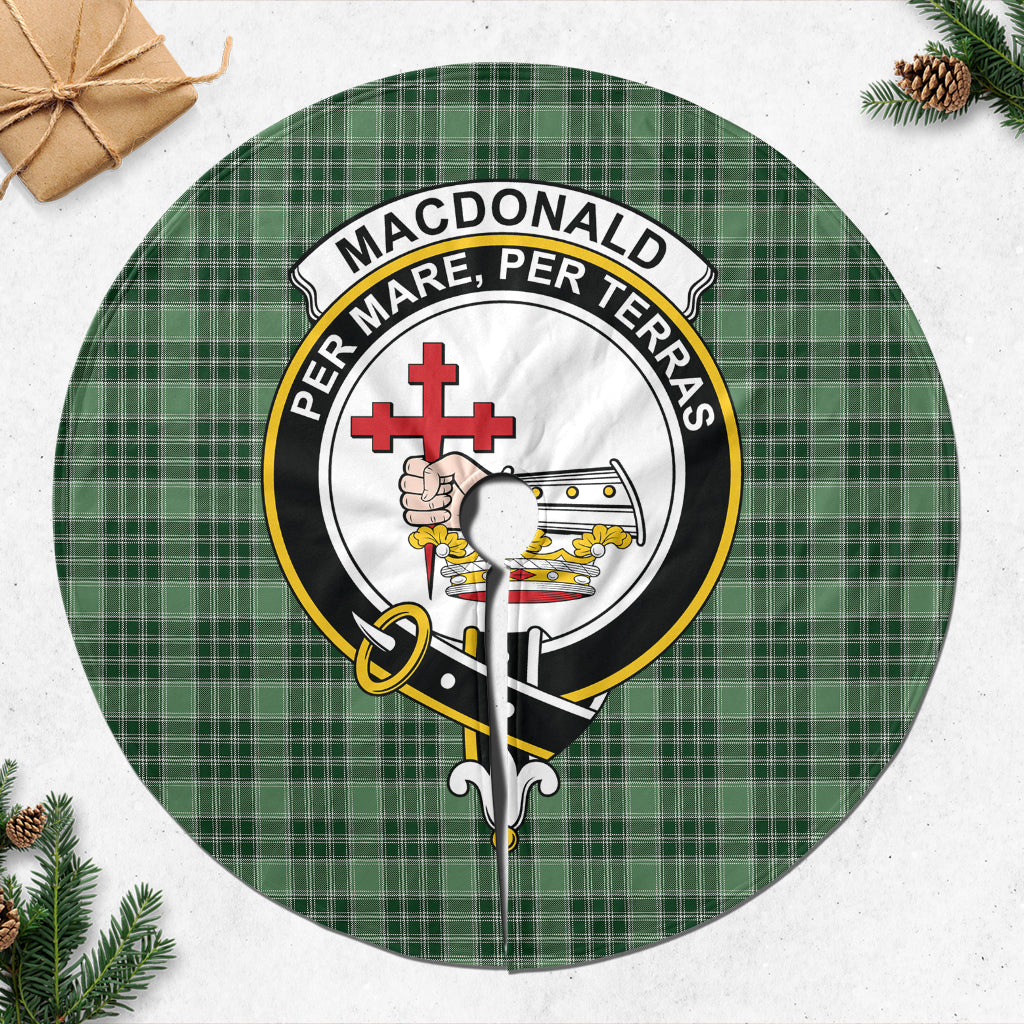 MacDonald Lord of the Isles Hunting Tartan Christmas Tree Skirt with Family Crest - Tartanvibesclothing